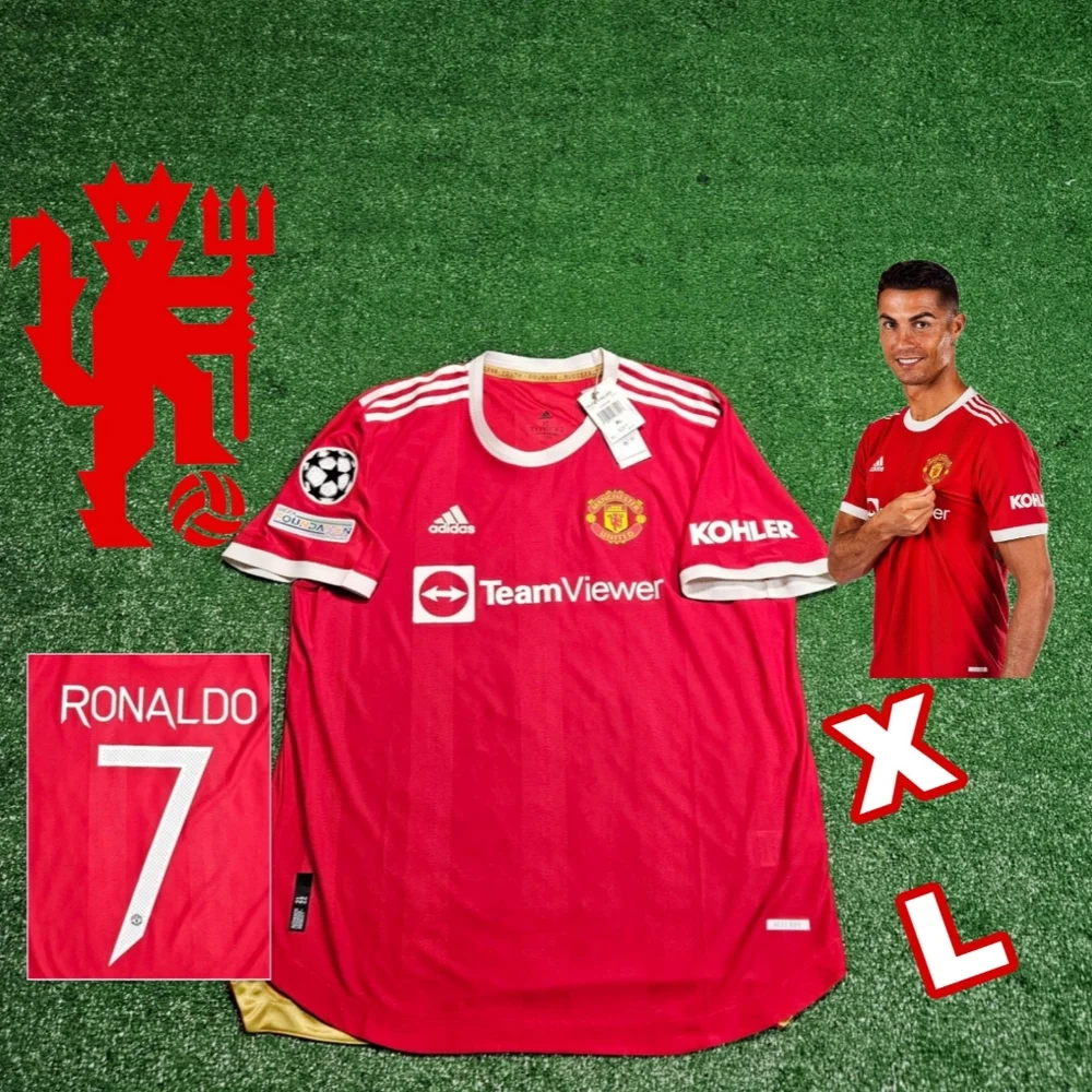 Adidas Manchester United Cristiano Ronaldo #7 21/22 authentic home jersey UCL fo